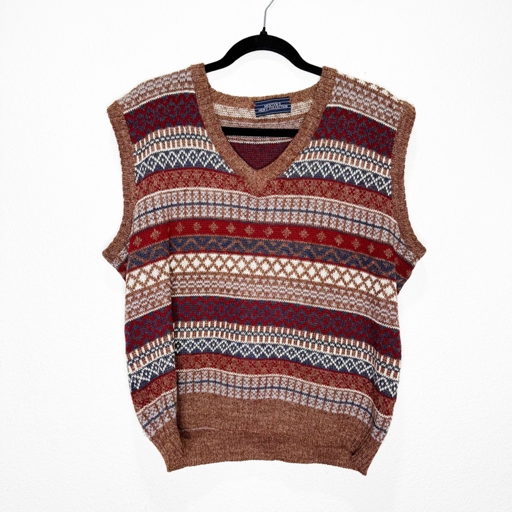 Mervyn’s Wool Fairisle Sweater Vest Large Grandpa